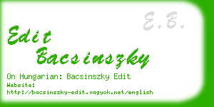 edit bacsinszky business card